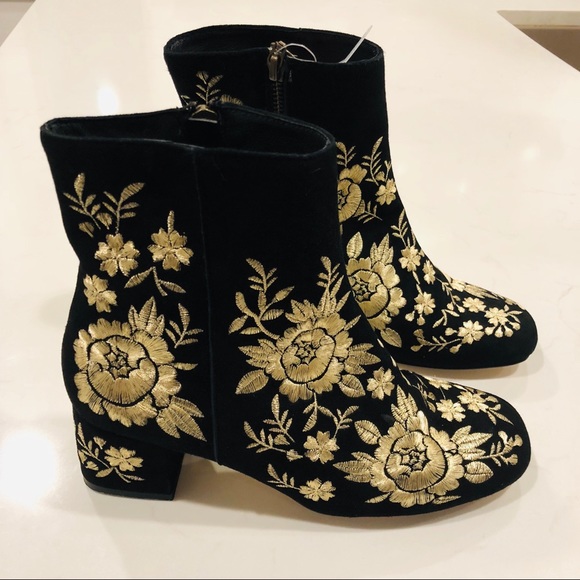 Johnny Was Retro Metallic Embroidered Booties - Picture 6 of 8